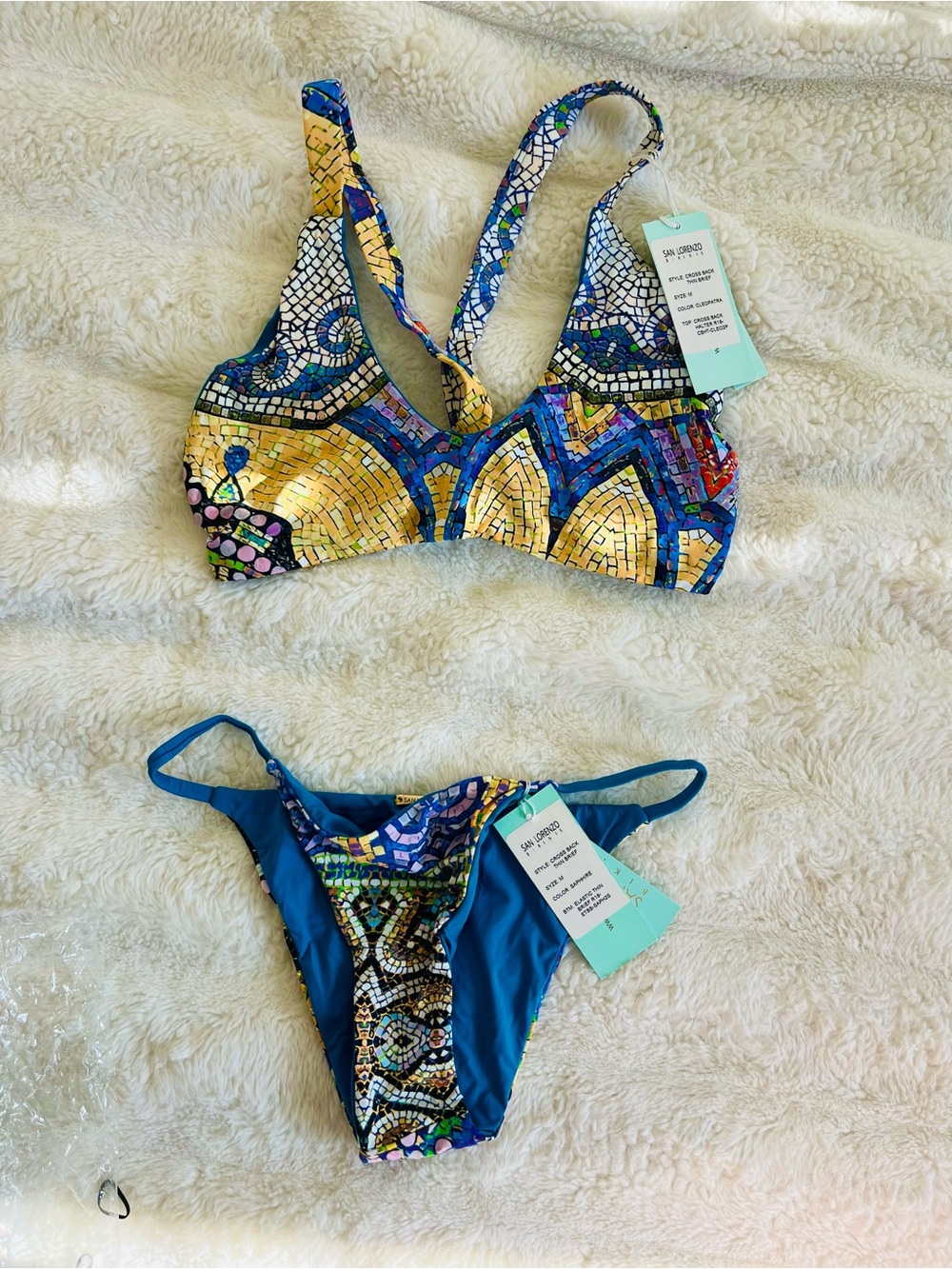 San lorenzo Bikini Set in Blue & Gold